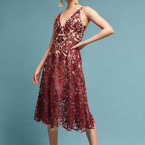 NWT - Anthropologie Sequined Floral Dress
